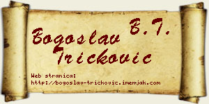 Bogoslav Tričković vizit kartica